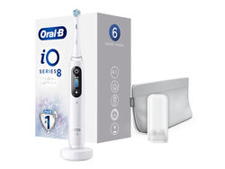 Imagem do produto escova de dentes elétrica oral-b io 8 se white branca + bolsa de viagem magnética