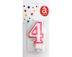 vela de aniversário número 4 actuel branco com rebordo colorido product image