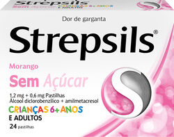 Imagem do produto pastilhas strepsils morango sem açúcar 24un