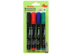 Imagem do produto 4 marcadores permanente ponta ogival auchan