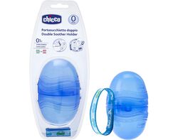 Imagem do produto porta chupetas chicco duplo azul 1un