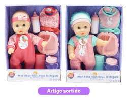 boneco bebé com acessórios de alimentação one two fun 30cm modelos sortidos product image