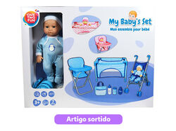 boneco bebé com carro cama cadeira e saco one two fun modelos sortidos product image
