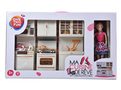 boneca com cozinha one two fun 29cm product image
