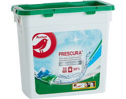 Imagem do produto detergente auchan máquina roupa cápsulas 2em1 frescura 30 doses