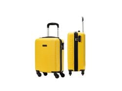 Imagem do produto mala de cabine rígida travel world amarelo 4 rodas 45cm