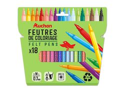 Imagem do produto marcadores colorir auchan plastico reciclado 18 unidades