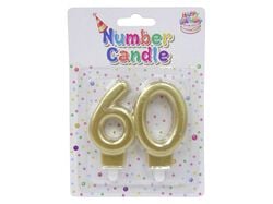 Imagem do produto vela aniversário nº 60 actuel dourado