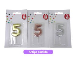 Imagem do produto vela aniversário nº5 actuel cores sortidas