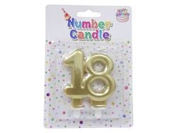 Imagem do produto vela aniversário nº 18 actuel dourado