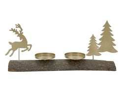 Imagem do produto castiçal de natal actuel mad/metal p/ 2 velas ht