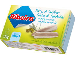 Imagem do produto filete sardinha azeite ribeira s/ pele e s/espinhas 120(90)g