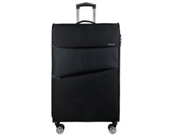 Imagem do produto mala de viagem grande flexível airport preto 8 rodas 75cm