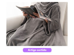 Imagem do produto manta com mangas actuel sortida 100%poliester 150x180