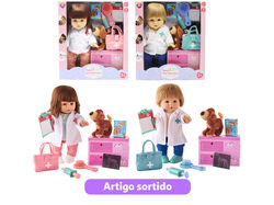 boneca 35cm one two fun com acessórios veterinários product image