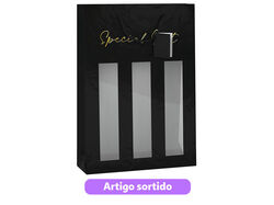 Imagem do produto saco presente auchan 3 garrafas cores sortidas