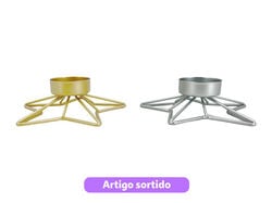 Imagem do produto castiçal estrela actuel dour/prat sc 12x12x3.5cm