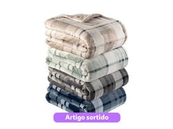 Imagem do produto manta flanela actuel borreguito xadrez 130x170