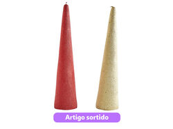 vela conica c/glitter actuel verm/dour alt 30cm product image