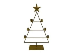 Imagem do produto castiçal árvore natal actuel dourado p/6 velas ht