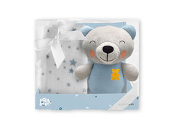 Imagem do produto manta+peluche interbaby azul - urso