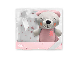 Imagem do produto manta+peluche interbaby rosa -urso