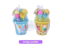 Imagem do produto balde de praia one two fun ice cream 11 peças cores sortidas