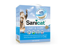 Imagem do produto areia aglomerante gato sanicat light&clump 6l
