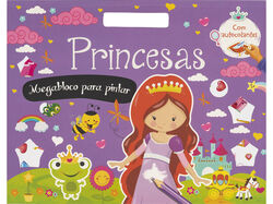 Imagem do produto livro princesas megabloco para pintar com autocolantes