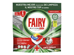 Imagem do produto detergente loiça máquina fairy platinum plus limao 30 pastilhas