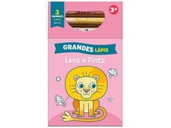 Imagem do produto livro leva e pinta com grandes lápis rosa-leão