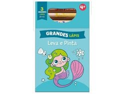 Imagem do produto livro leva e pinta com grandes lápis azul-sereia