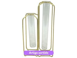 Imagem do produto vaso com 2 tubos actuel base arame 11.5x21.6cm