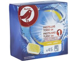 Imagem do produto detergente auchan máquina loiça pastilha tudo em 1 limão 45un