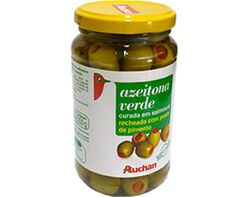 Imagem do produto azeitona verde auchan recheada c/pimento 350(200)g