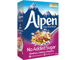 Imagem do produto muesli alpen sem açúcar morango arando e framboesa 560g