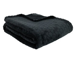 Imagem do produto manta flanela preto actuel hexagonos 125x150