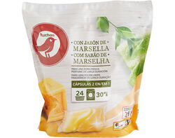 Imagem do produto detergente auchan máquina roupa cápsulas sabão marselha 24 doses