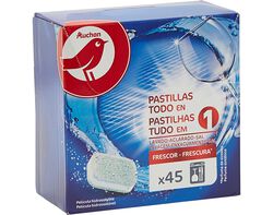Imagem do produto detergente auchan máquina loiça pastilha tudo em 1 frescura 45un