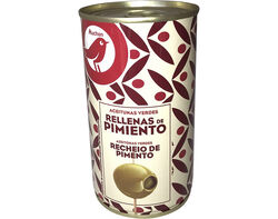 Imagem do produto azeitona verde recheada auchan c/pimento lata 350(150)g