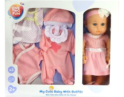 boneco bebé com outfit extra one two fun 30cm product image
