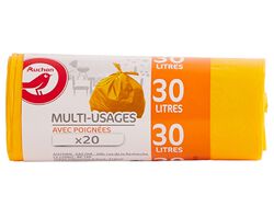 Imagem do produto sacos auchan multiusos com alças 30l 20un
