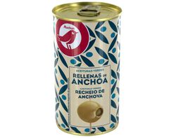 Imagem do produto azeitona verde auchan manzanilha c/anchova 350(150)g