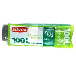 Imagem do produto Sacos de lixo 100l, ecológico, fecho fácil, 10 unida...