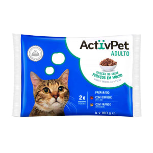Imagem do produto Ração Húmida para Gato Adulto Sabor Borrego e Frango ActivPet