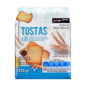 Tostas de Trigo sem Sal Pingo Doce product image