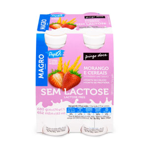 Imagem do produto Iogurte Líquido Magro sem Lactose aroma Morango Cereais Pingo Doce - Pack 4