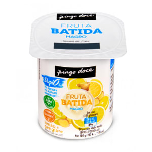 Imagem do produto Iogurte Magro de Fruta Batida Limão e Gengibre Pingo Doce (min. 4 un)
