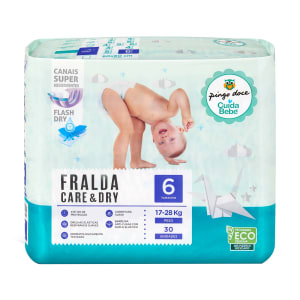 Imagem do produto Fraldas Care & Dry Tamanho 6 (+17 Kg) Pingo Doce - 30 un