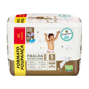 Imagem do produto Fraldas Extra Care & Dry Tamanho 5 (13-18 Kg) Pingo Doce - 62 un